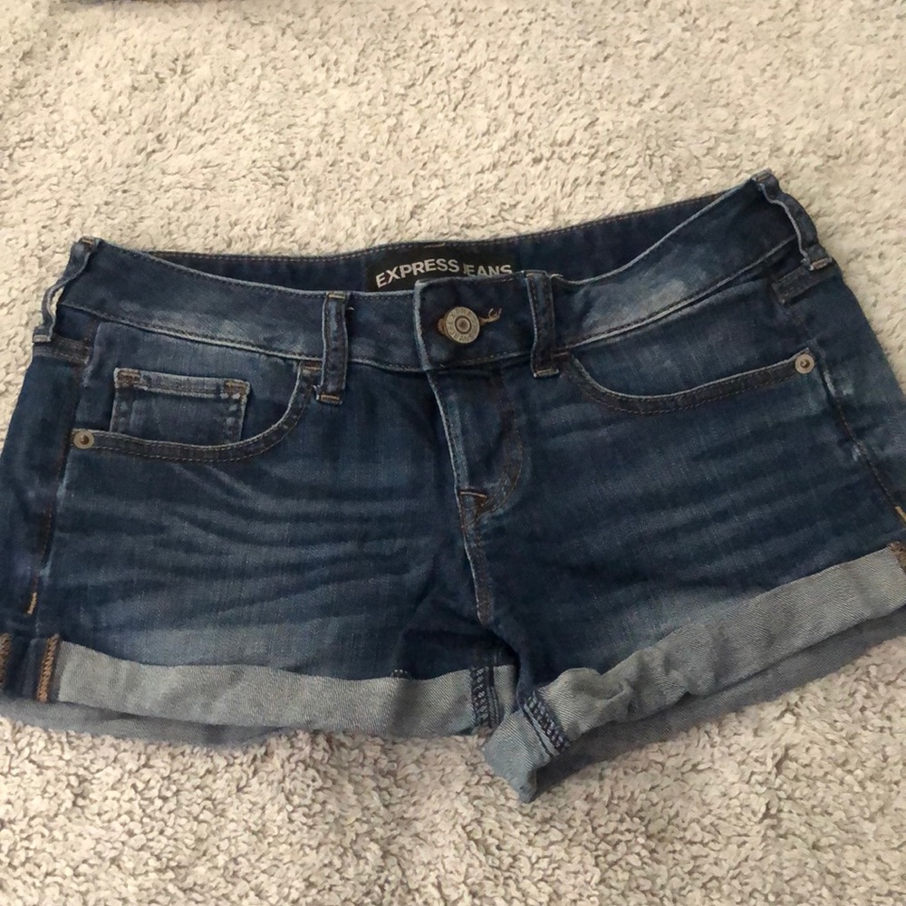 Express low rise jean shorts